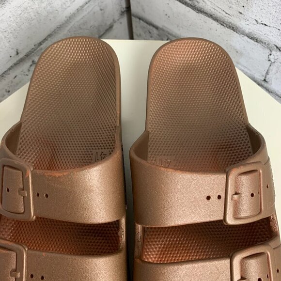 Freedom Moses Two-Band Slide Copper Slip On Sandals - Picture 5 of 10